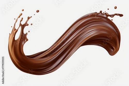 Chocolate wave on white background