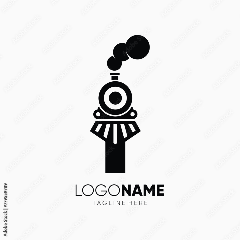 Letter I Train Locomotive Transport Logo Design Vector Icon Graphic Emblem Symbol Illustration