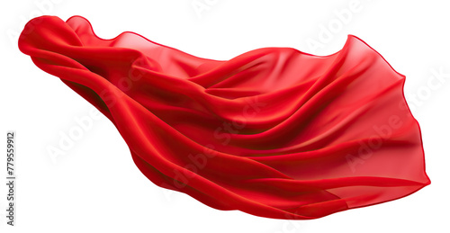 Floating elegant red fabric, cut out