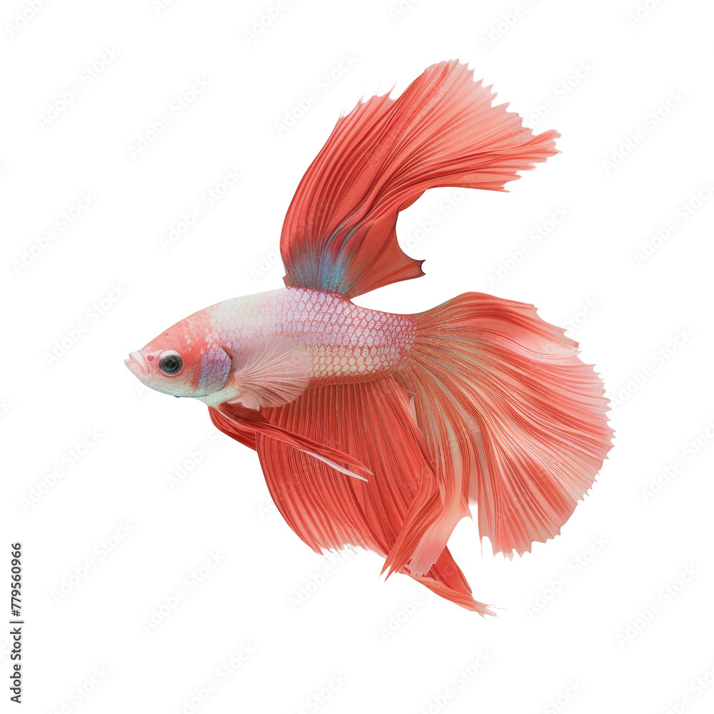 Fototapeta premium A siamese fighting fish close-up on a Transparent Background