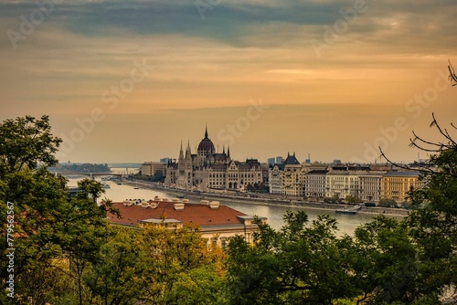 Scenic view of the Hungarian Parliament in Budapest, Hungary
