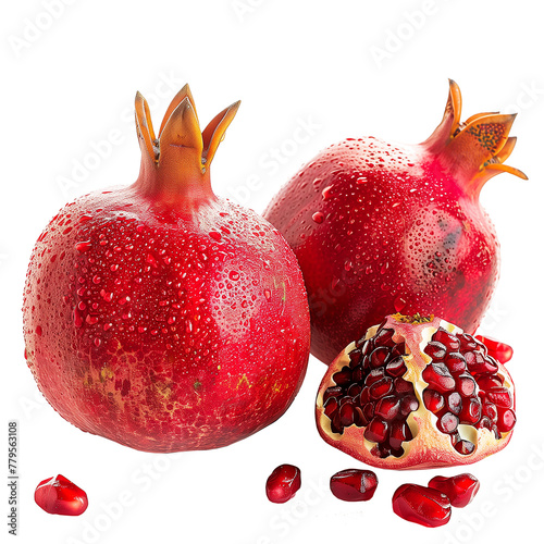 fresh Pomegranate isolated for a transparent white background