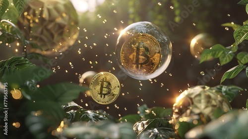 Golden bitcoin bounce back on the trampoline  ,Generative ai, 