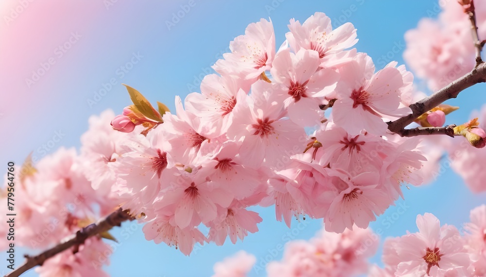 Pink Sakura Flower in Full Bloom in Spring