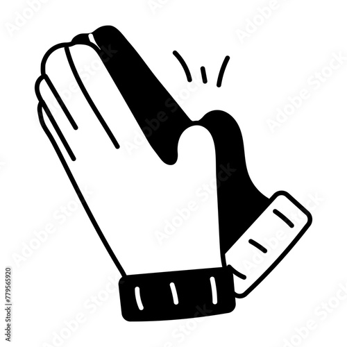 Download doodle icon of apology gesture 