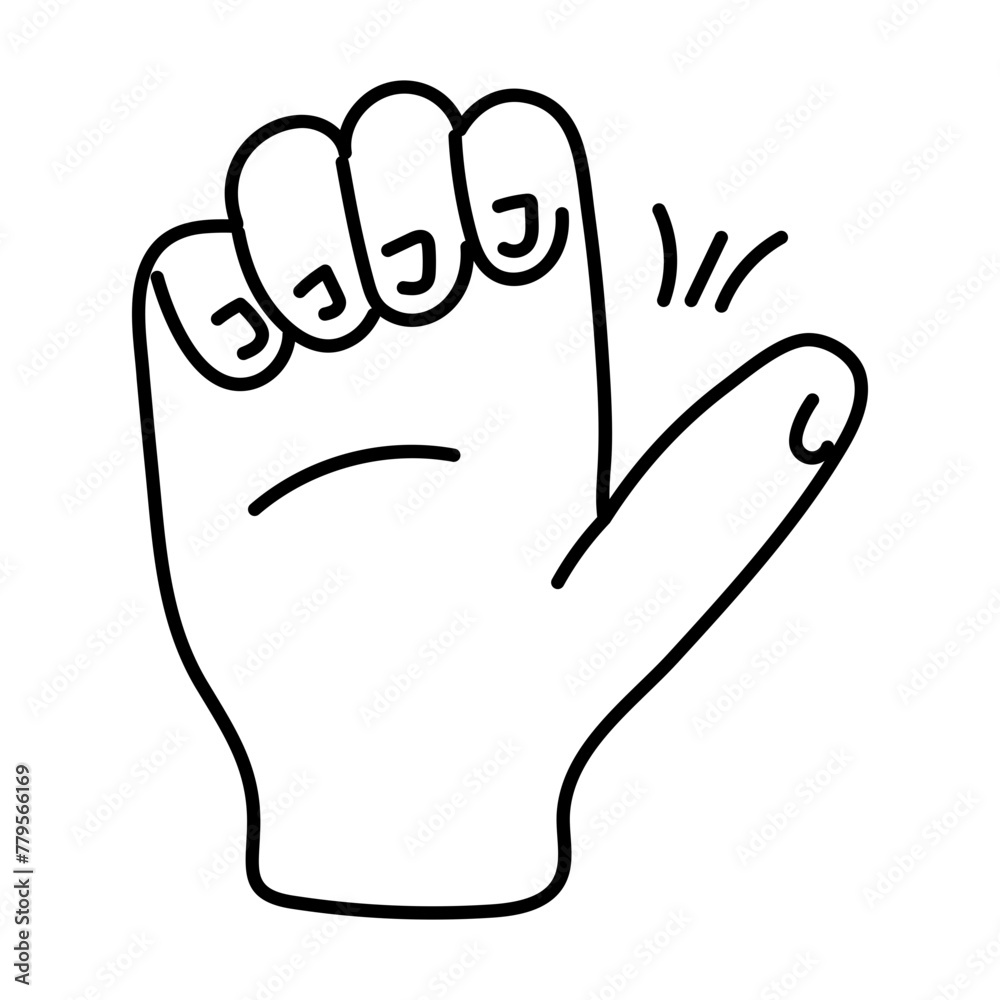 Ready to use doodle icon of clenched fingers gesture Ready to use doodle icon of clenched fingers gesture