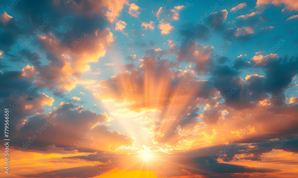 sunset in the sky, Generative AI sunset in the sky, Generative AI