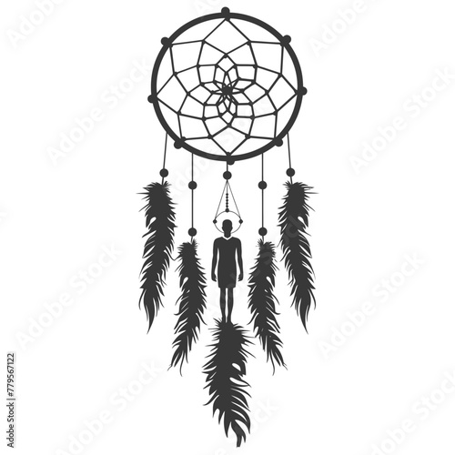 Silhouette Scandinavian Unique Dreamcatcher black color only