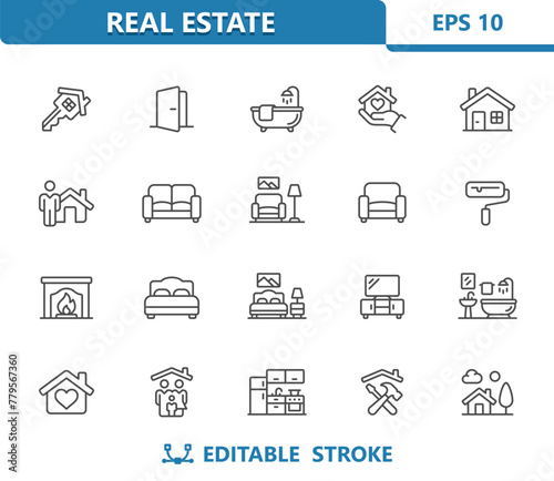Home Icons. Real Estate, House, Household
