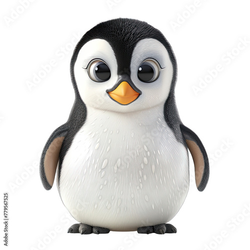 penguin 3d rendered illustration png isolated on white background