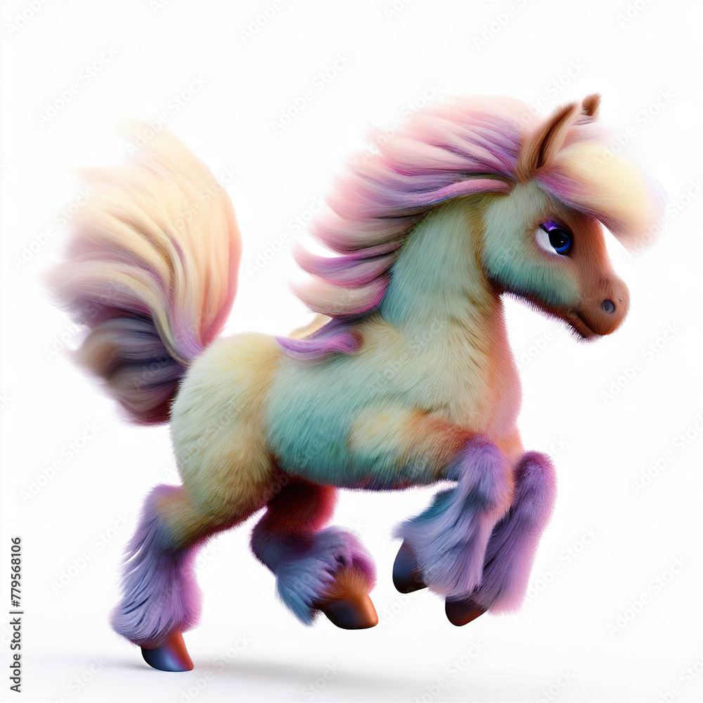 Obraz premium furry forest animal with beautiful colors and white background. with Generative AI technology 