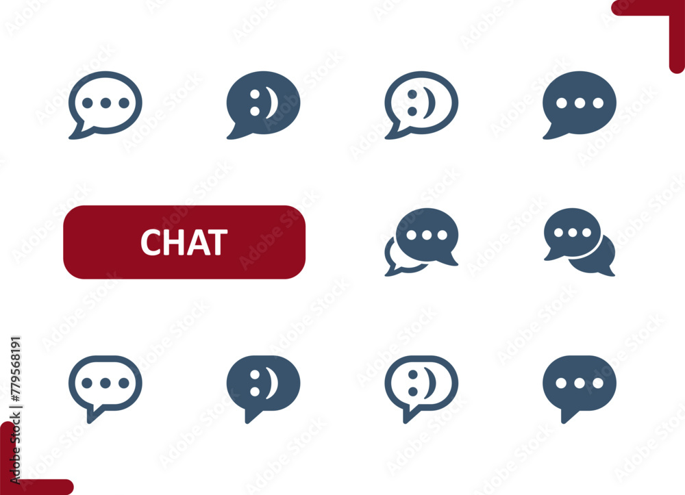 Chat Bubbles Icons. Speech Bubble, Message, Comment, Conversation, Talking, Smile Icon Chat Bubbles Icons. Speech Bubble, Message, Comment, Conversation, Talking, Smile Icon