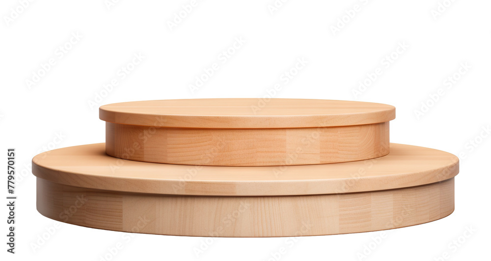 Round wooden pedestal podium, cut out Round wooden pedestal podium, cut out