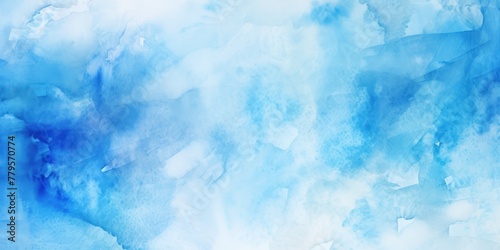 Blue watercolor light background natural paper texture abstract watercolur Blue pattern splashes aquarelle painting white copy space for banner design, greeting card © Michael