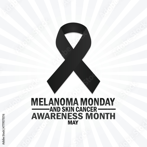 Melanoma Monday and Skin Cancer Awareness Month May. Holiday concept. Template for background, banner, card, poster with text inscription. Vector illustration