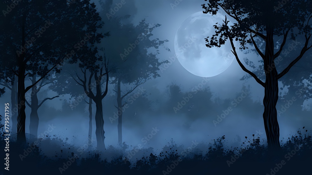 Moonlit Enchantment: A Forest's Secrets./n Moonlit Enchantment: A Forest's Secrets./n