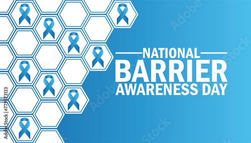 National Barrier Awareness Day wallpaper with shapes and typography. National Barrier Awareness Day, background