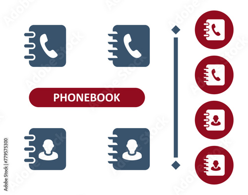 Phone Book Icons. Phonebook, Address Book, Contact List Icon
