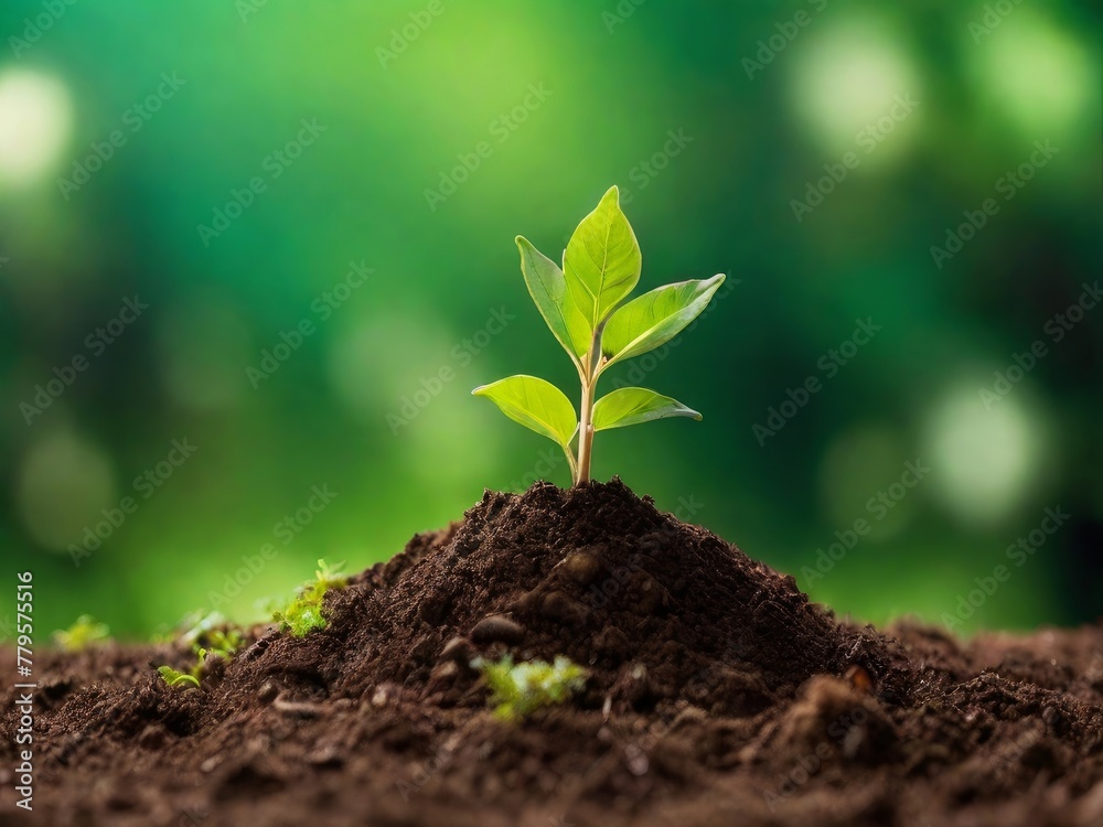 young green plant in soil young green plant in soil