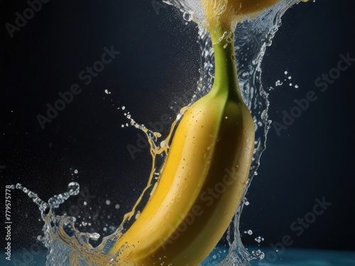banana in water splash