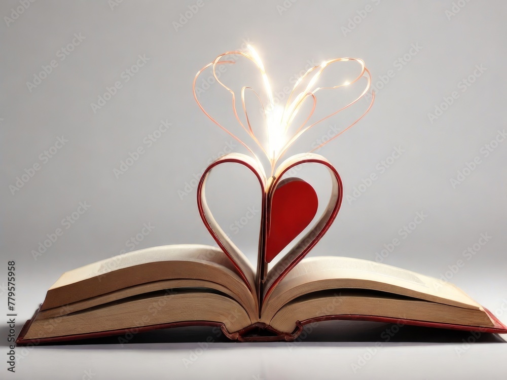 book with heart shaped book with heart shaped