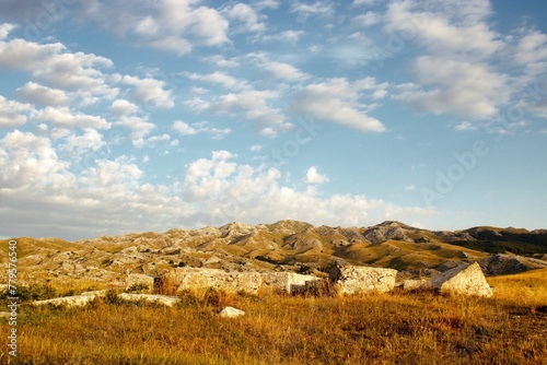 Beautiful shot of a necropolis of tombstones in Morine upper valley, Bosnia and Herzegovina photo