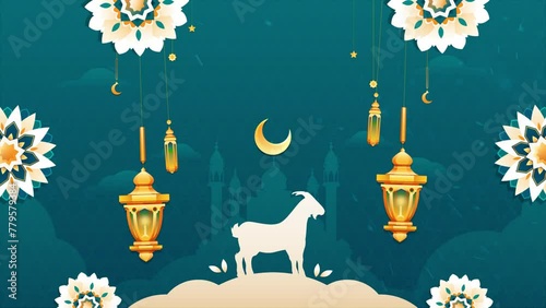 Eid Al Adha greetings background 4k  (ID: 779579384)