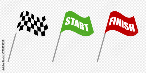 Racing flag for start and finish. Vector illustration