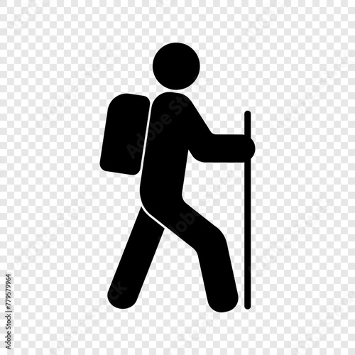 Hiking icon vector isolated. Walking icon