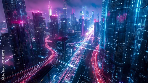 City of Glass  Futuristic Bridge Network. n