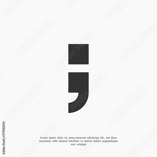 semicolon symbol design vector graphic