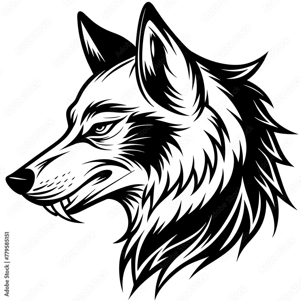 Wolf side head vector illustration.
Wolf side head vector illustration.