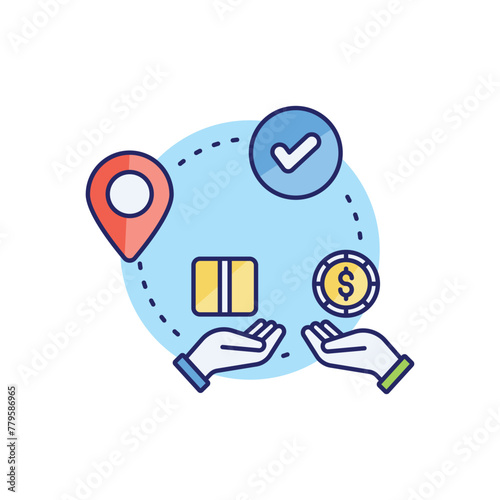 Cash On Delivery vector icon, ecommerce vector concept icon