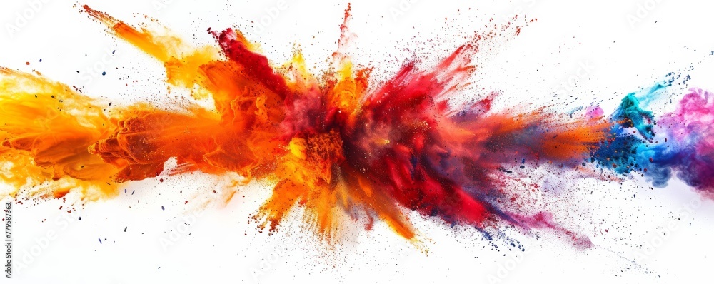 Vibrant color explosion on white background