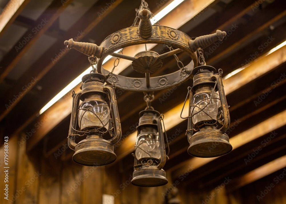 Fototapeta premium Closeup shot of a medieval style lantern