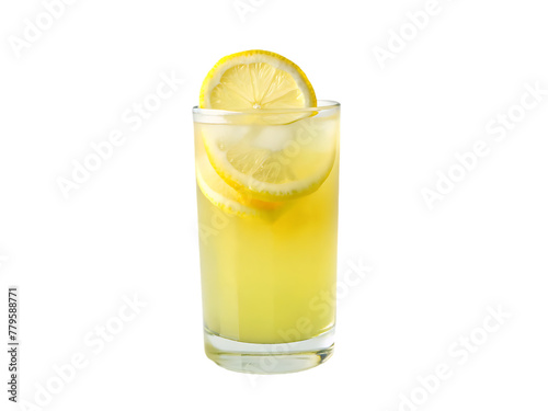 Wallpaper Mural A cup of lemon juice with slices lemon on transparent background Torontodigital.ca