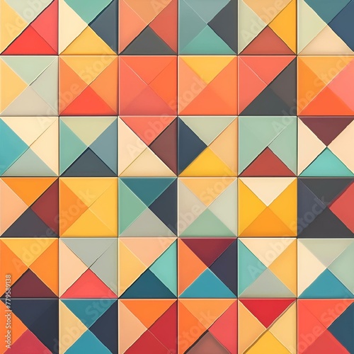 AI generated illustration of vibrant tiled background with small squares in various colors