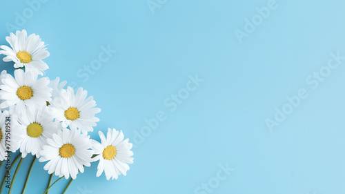 AI-generated illustration of a Bouquet of Daisies on a light blue background