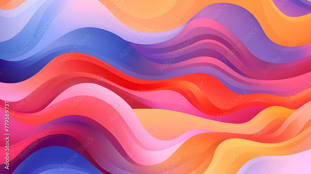 Digital colorful rainbow wavy curve abstract graphic poster web page PPT background