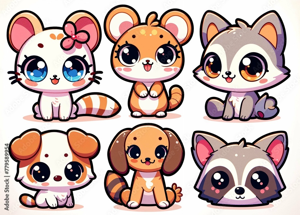 Charming Chibi-Style Animal Friends Collection - AI Generated Digital Art Charming Chibi-Style Animal Friends Collection - AI Generated Digital Art