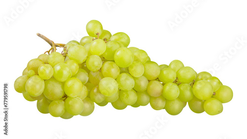 bunch of green grapes isolated on white background. Clipping Path
