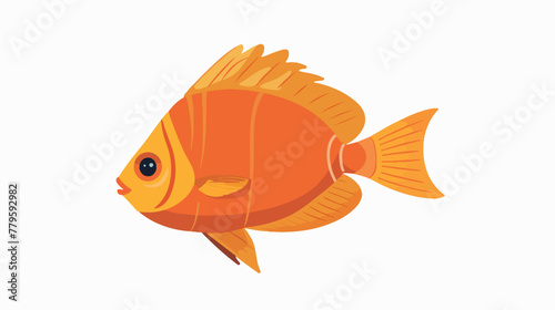 Flat piece fish icon Flat vector isolated on white background