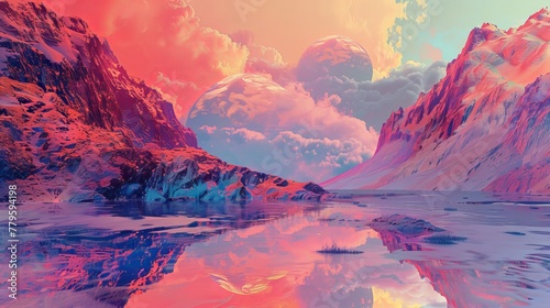 Surreal landscapes in NFT artwork, a modern mix of digital abstraction and artistic innovation