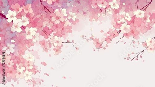 Cherry Blossom Flower Print - Pure White Background