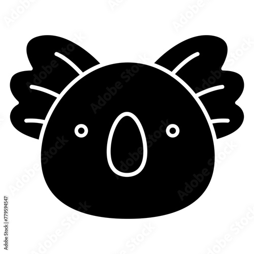 Canvas Print koala animal glyph icon logo
