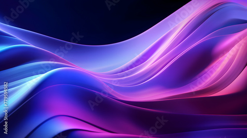 Digital purple and blue neon light glowing wave abstract graphic poster web page PPT background