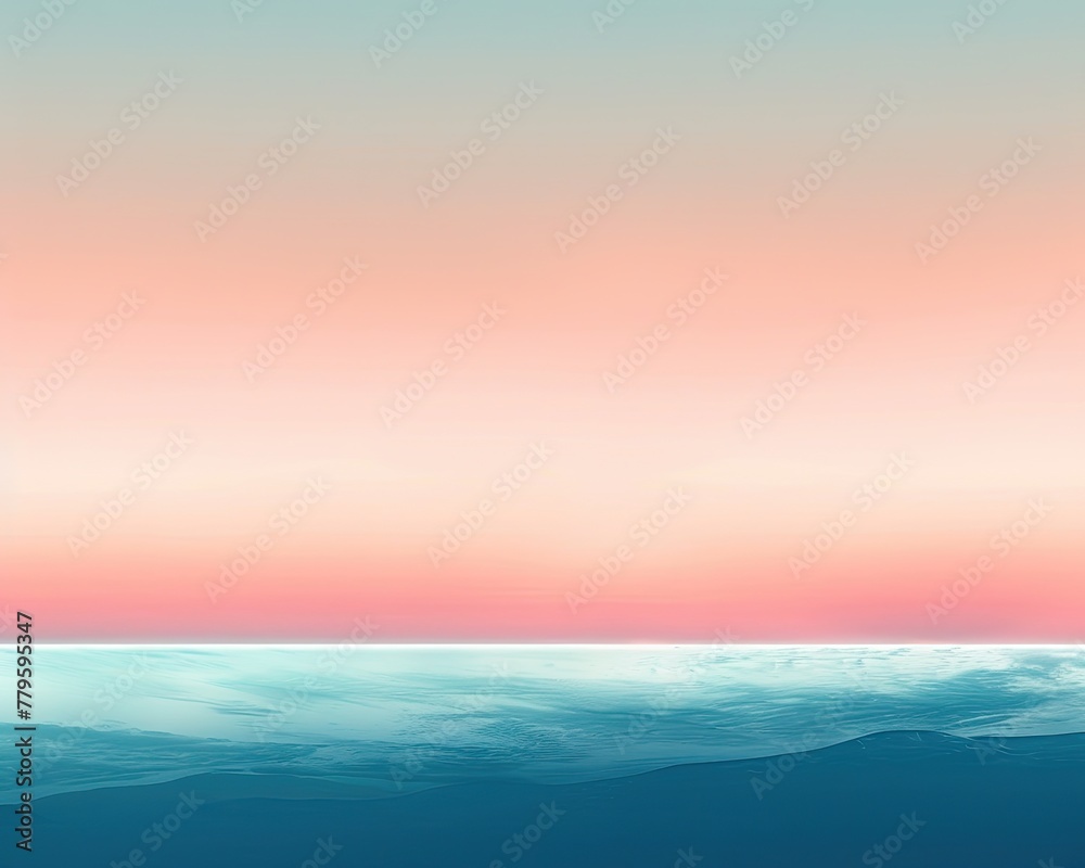 Naklejka premium A tropical dawn gradient from peachy pink to clear sky blue