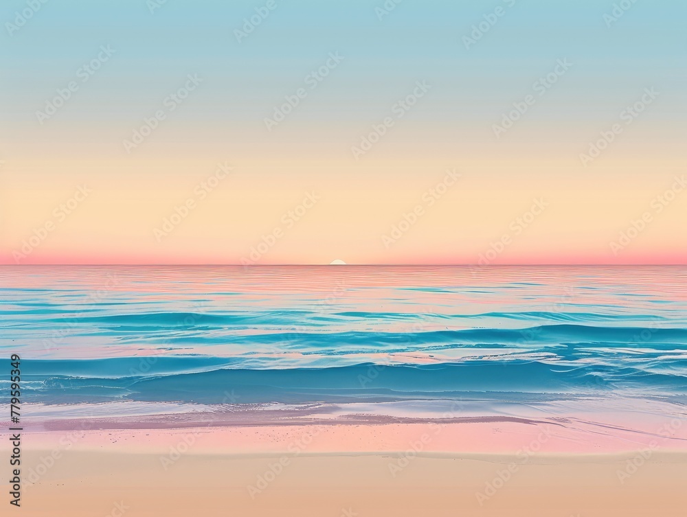 A sunset at the beach gradient from soft sand beige to ocean blue A sunset at the beach gradient from soft sand beige to ocean blue