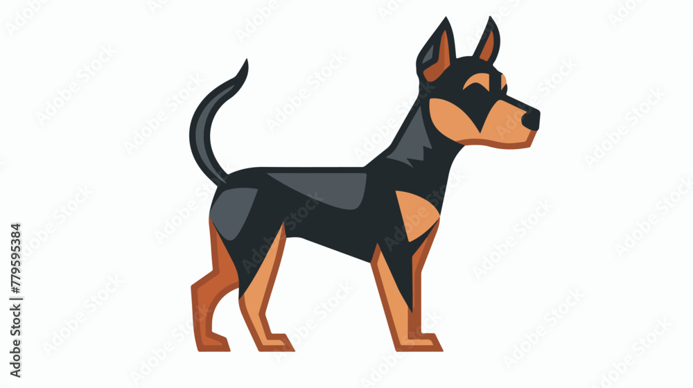 Fox Terrier dog icon. Popular Breed of dogs element isolated