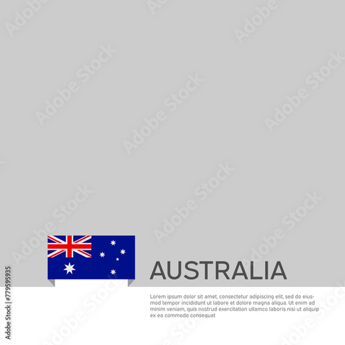 Australia flag background. State patriotic australian banner, cover. Document template with australia flag on white background. National poster. Business booklet. Vector illustration, simple design